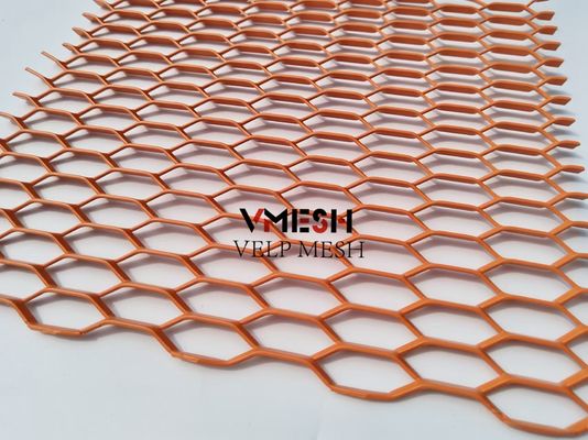 PVDF Aluminium Expanded Metal Mesh 5.5mm 6.0mm Wall Cladding Ventilated Facades
