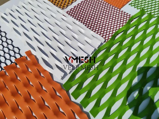PVDF Aluminium Facade Mesh Bangun Logam Piring Ekspansi Eksterior Lapisan