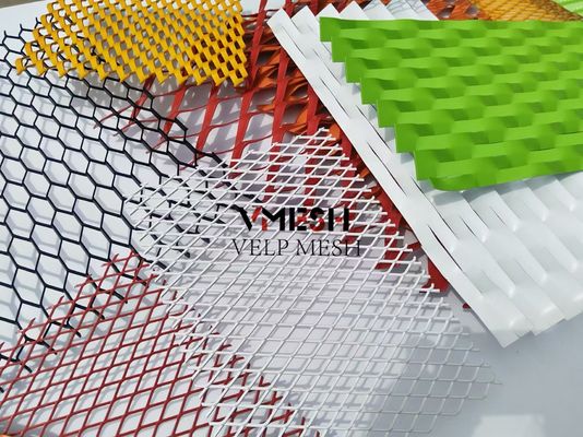 Desain Arsitektur Fasad Lapisan PVDF Dekoratif Aluminium Expanded Mesh