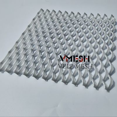 lubang kecil diperluas Steel Mesh Bentuk berlian bangunan fasad dekoratif