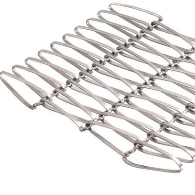 Dekoratif Stainless Steel Flat Spiral Woven Wire Mesh Untuk Dinding Tirai