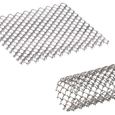 Dekoratif Stainless Steel Flat Spiral Woven Wire Mesh Untuk Dinding Tirai