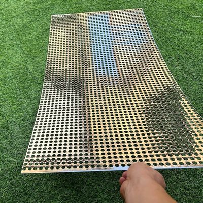 Powder Coating Arsitektur Eksterior Fasad Dekorasi Perforated Aluminium Metal Mesh