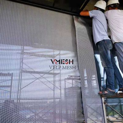 Kuningan Kustom Selesai Antik Arsitektur SS Crimped Mesh Eksterior Arsitektur Metal Mesh Cladding