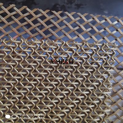 Kustom kuningan finish 1.5mm stainless steel crikped mesh untuk interior mewah
