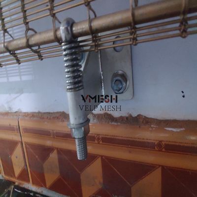Dekoratif stainless steel kabel batang Woven Metal Wire Mesh untuk fasad tirai