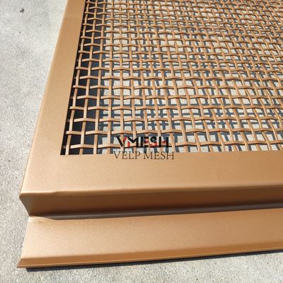 Kustom kuningan finish 1.5mm stainless steel crikped mesh untuk interior mewah