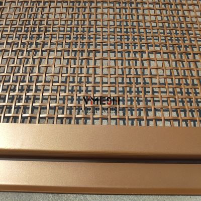 Pelapis bubuk warna keemasan arsitektur stainless steel kawat dekoratif mesh tirai