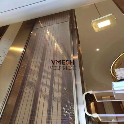 Crimped Woven Arsitektur Stainless Steel Mesh Untuk Perhotelan Perhotelan Mewah Lobby