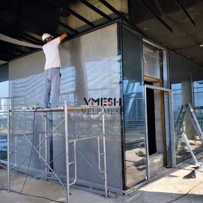 Crimped Woven Arsitektur Stainless Steel Mesh Untuk Perhotelan Perhotelan Mewah Lobby