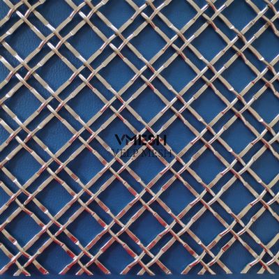 Custom Wire Diameter Stainless Steel Crimped Wire Mesh untuk Metal Facade Interior / Eksterior