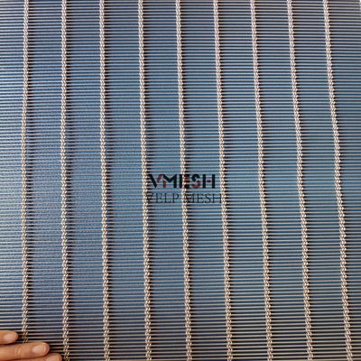 Dekoratif stainless steel kabel batang Woven Metal Wire Mesh untuk fasad tirai