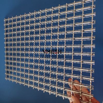Dekoratif Stainless Steel Flat Wire Wire Wire Mesh Panel untuk Bangunan