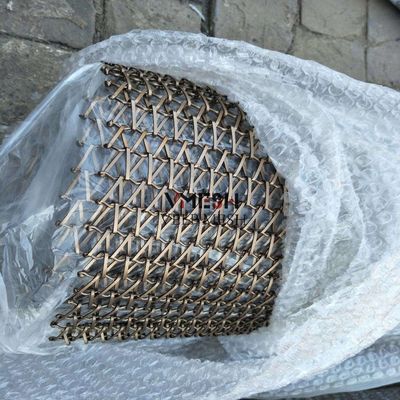 Powder Coating Aluminium Stainless Steel Cripped Woved Wire Mesh Kawat Kawat Dekoratif