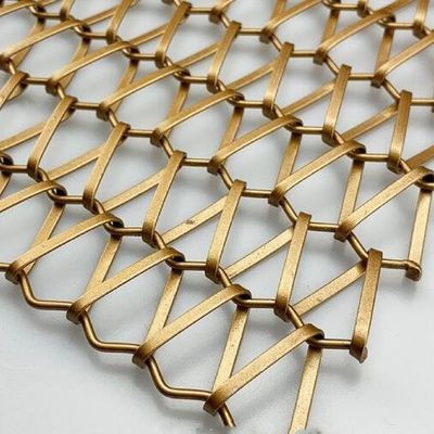 Dutch Weave Dekoratif Emas Bar Stainless Steel Dekoratif Metal Tirai