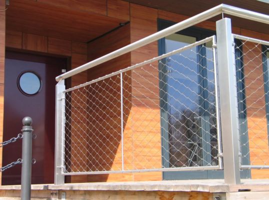 Jaring Pelindung Pegangan Tangga Tali Kawat Baja Tahan Karat AISI 304/316 dengan Seng