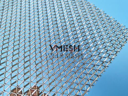 Fasad tahan lama dari stainless steel dekoratif kustomisasi Crimped Woven SS304 Mesh Metal Mesh dekoratif