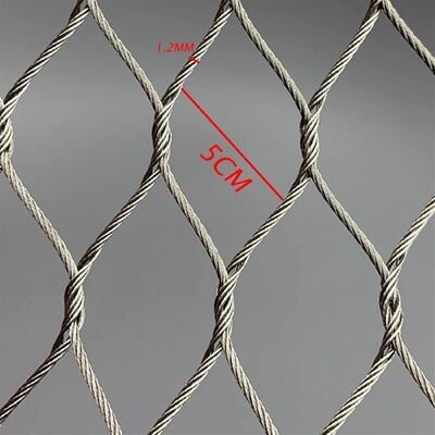 7*7 Kabel Mesh Kawat Baja Tahan Karat Tenun Tangan Tali Mesh Pagar Perlindungan Keamanan Hewan
