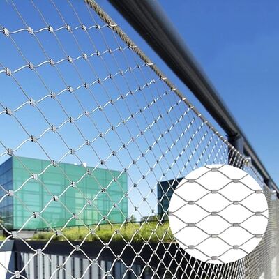 Ukuran Custom Rope Stainless Steel Netting Animal Enclosure Aviary Zoo Pagar Perlindungan Mesh