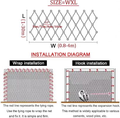 Arsitektur Wire Rope Mesh untuk Railing Infill Facade Cladding