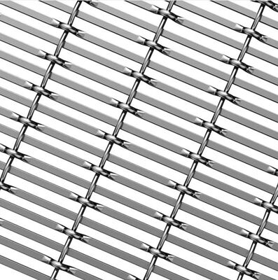 Stainless Steel Crimped Woven Mesh Decorative Woven Mesh with Stainless Steel Flat Wire for Outdoor Engineering and Precision Trimmed Fully Deburred Architectural Crimped Mesh
