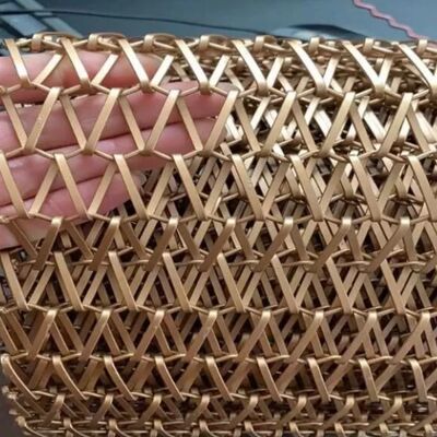 Kawat Datar Stainless Steel Arsitektur Spiral Weave Conveyor Belt Mesh Untuk Bangunan