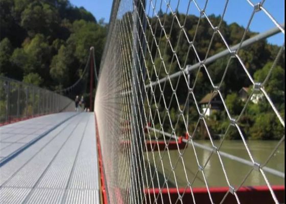 Rope Steel Wire Mesh 3,0mm 3,2mm PVDF Lapisan Jaringan Keamanan