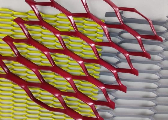 Customized Powder Coating Aluminium Expanded Metal Mesh Langit-langit Dinding Fasad