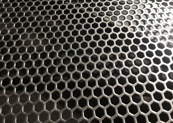 Powder Coating Black Aluminium Hexagonal Round Hole Speaker Grille Punching Metal Mesh