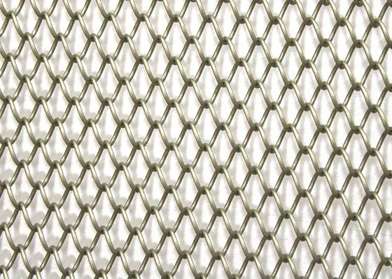 Dekoratif Aluminium Metal Mesh Curtain Chain Drapery Kain Fireplace Wire Mesh Metal Coil Mesh Langit-langit Curtain