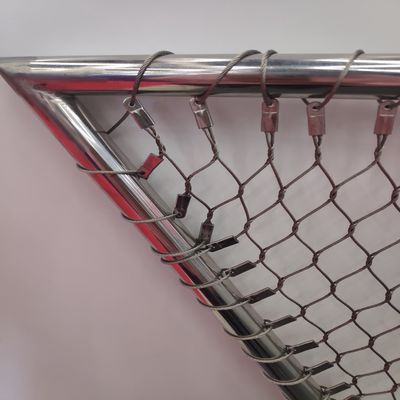 Jaring Tali Baja Tahan Karat 2mm Lubang Berlian Ferrule untuk Pagar Kebun Binatang