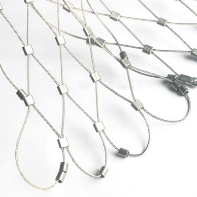 SS304 Ferrule Diamond Flexible Inox Stainless Steel Wire Cables Net Rope Mesh