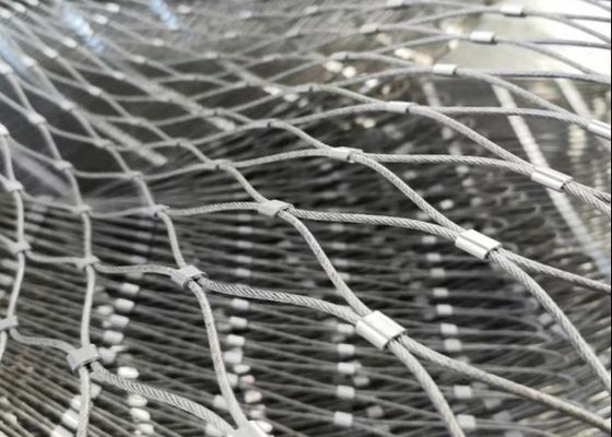 AISI 316 stainless steel rope wire mesh 4x4 Inch untuk Zoo Enclosures