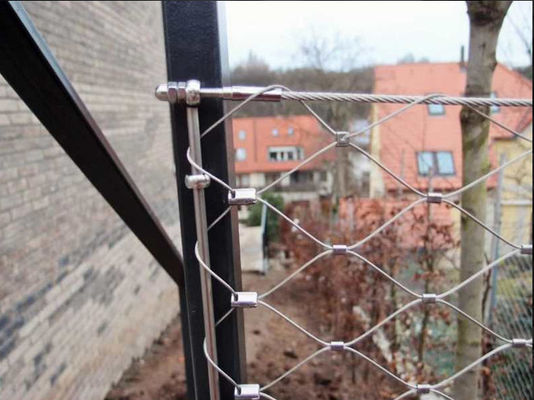 304 316 Mesh tali stainless steel untuk pagar jembatan