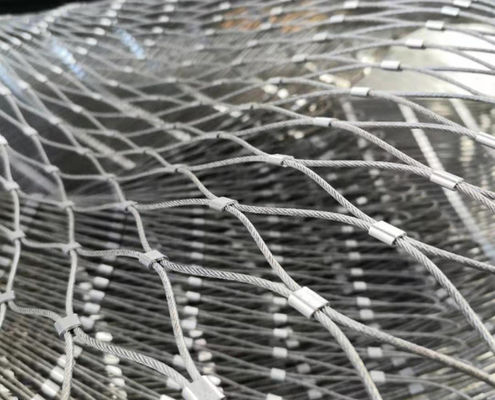 3mm stainless steel rope mesh 7x7 tenun untuk kebun binatang bandara pagar