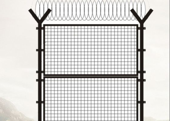 Y Square Post Galvanized Wire Mesh Pagar dengan Razor Wire 4.0mm 4.5mm