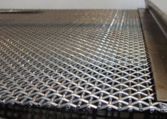 Baja tahan karat 304 Kunci Crimped Woven Wire Mesh untuk layar pertambangan