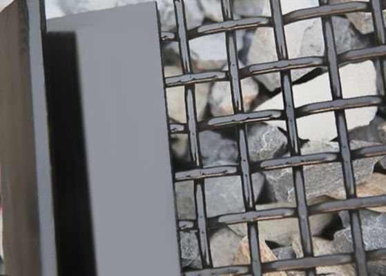 65Mn Baja Karbon Crimped Woven Wire Mesh untuk Crusher Screen