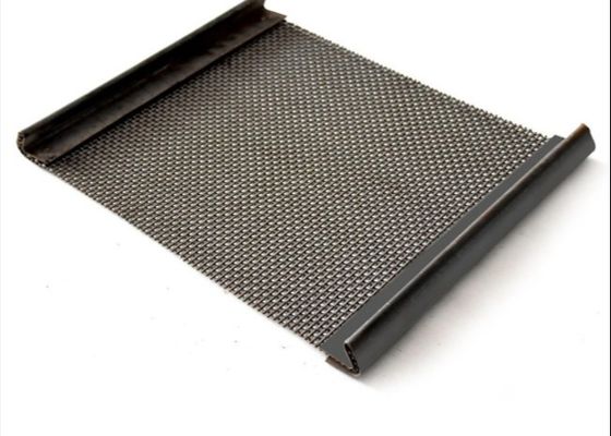 65Mn Baja Karbon Crimped Woven Wire Mesh untuk Crusher Screen