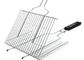 ISO9002 BBQ Grill Wire Mesh Non Stick Fish Grill Basket Anti Bending