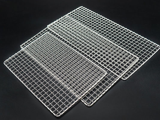 Carbon Baking Stainless Steel Cross Bbq Grill Wire Mesh Untuk Piknik Luar Ruangan