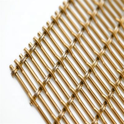 1mm Arsitektur Logam Mesh Woven Type Crimped Panel Layar Dekoratif