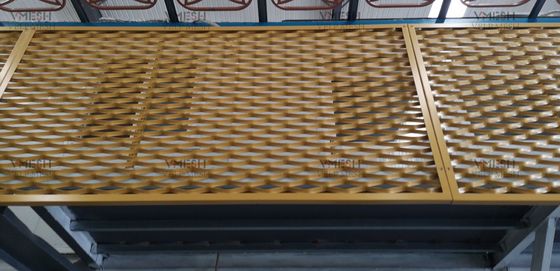 1.5mm 2mm Aluminium Expanded Metal Mesh Ceiling Layanan Disesuaikan