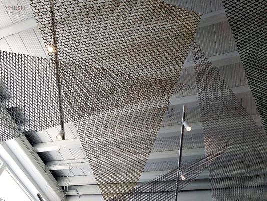 Langit-Langit Aluminium Yang Ditangguhkan Arsitektur Memperluas Panel Logam Hitam