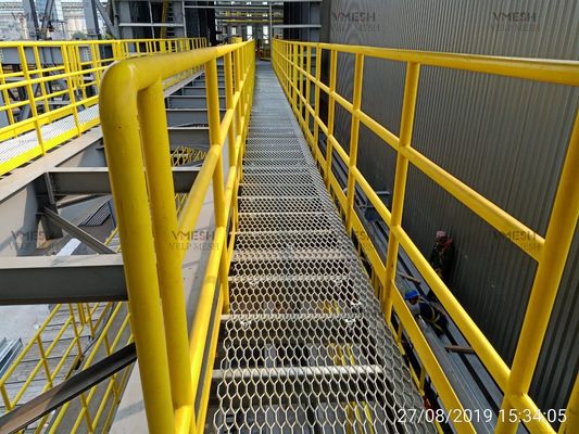 Heavy Duty Walkway Hexagon Hole Expanded Metal Steel Anti Slip grating