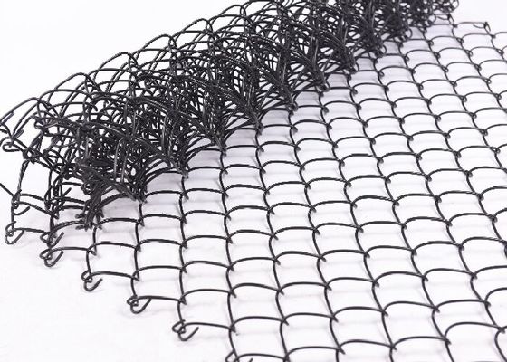 Diamond PVC Coated / Galvanized Chain Link Wire Mesh Fence Untuk Taman Bermain Olahraga