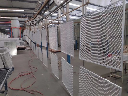 powder coating warna putih jaring logam yang diperluas untuk fasad dinding