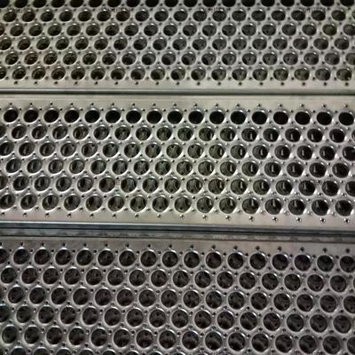 Round Holes Galvanized Steel Plank Grating Perforated Anticorrosion