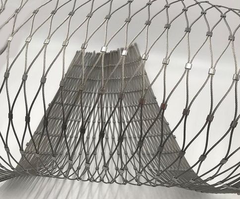304 stainless steel rope mesh Flexible safety net Dekoratif kawat rope mesh dengan ukuran yang disesuaikan untuk balustrade dan kebun binatang kandang