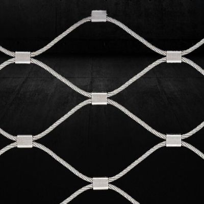 304 316 Pagar Pelindung Stainless Steel Tali Kawat Fleksibel Mesh 7 X 7